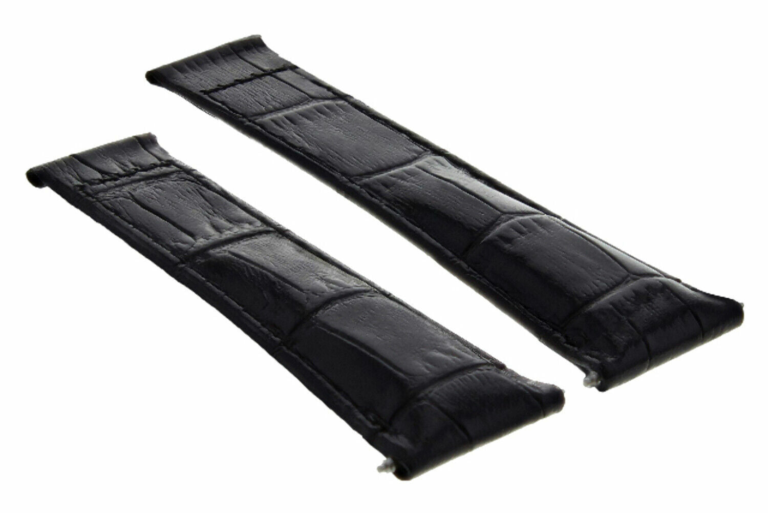 20MM LEATHER WATCH BAND STRAP FOR ROLEX DATEJUST 16013 16200,16233,16234 ENDLINK - SILVER - POISHED CENTER