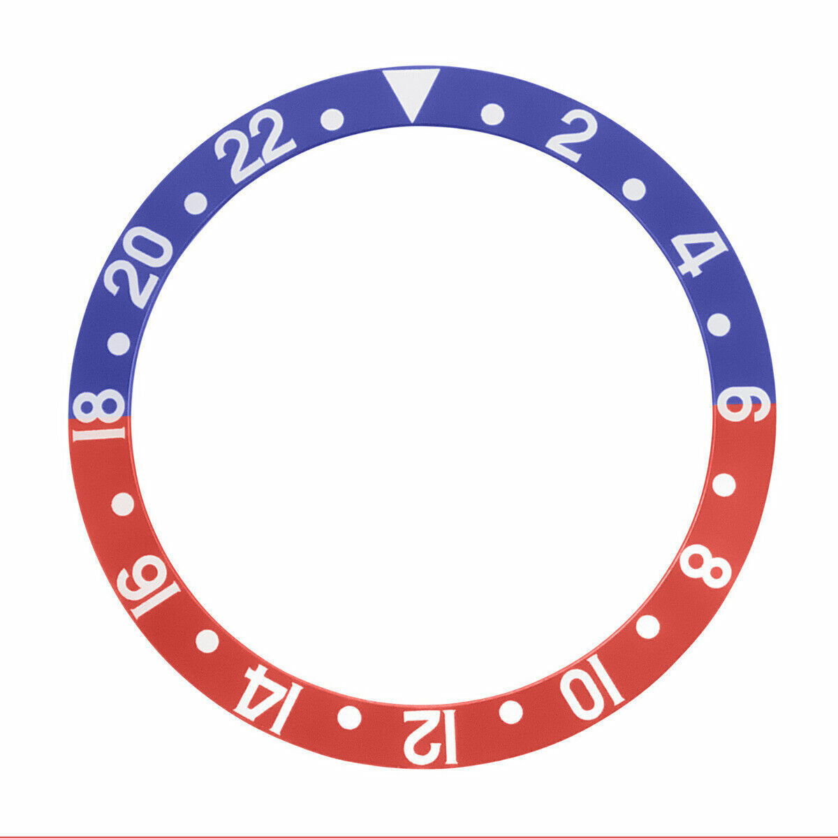 REPLACEMENT BEZEL INSERT BLUE/RED PEPSI FOR WATCH 37.50MM X 30.50MM