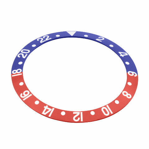BEZEL INSERT FOR PEPSI ROLEX GMT SERIF FAT LADY 16700 16710,16713 16718 BLUE/RED