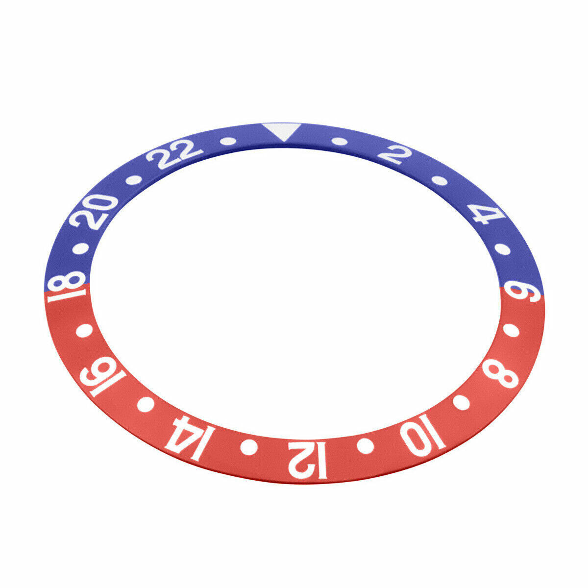 REPLACEMENT BEZEL INSERT BLUE/RED PEPSI FOR WATCH 37.50MM X 30.50MM