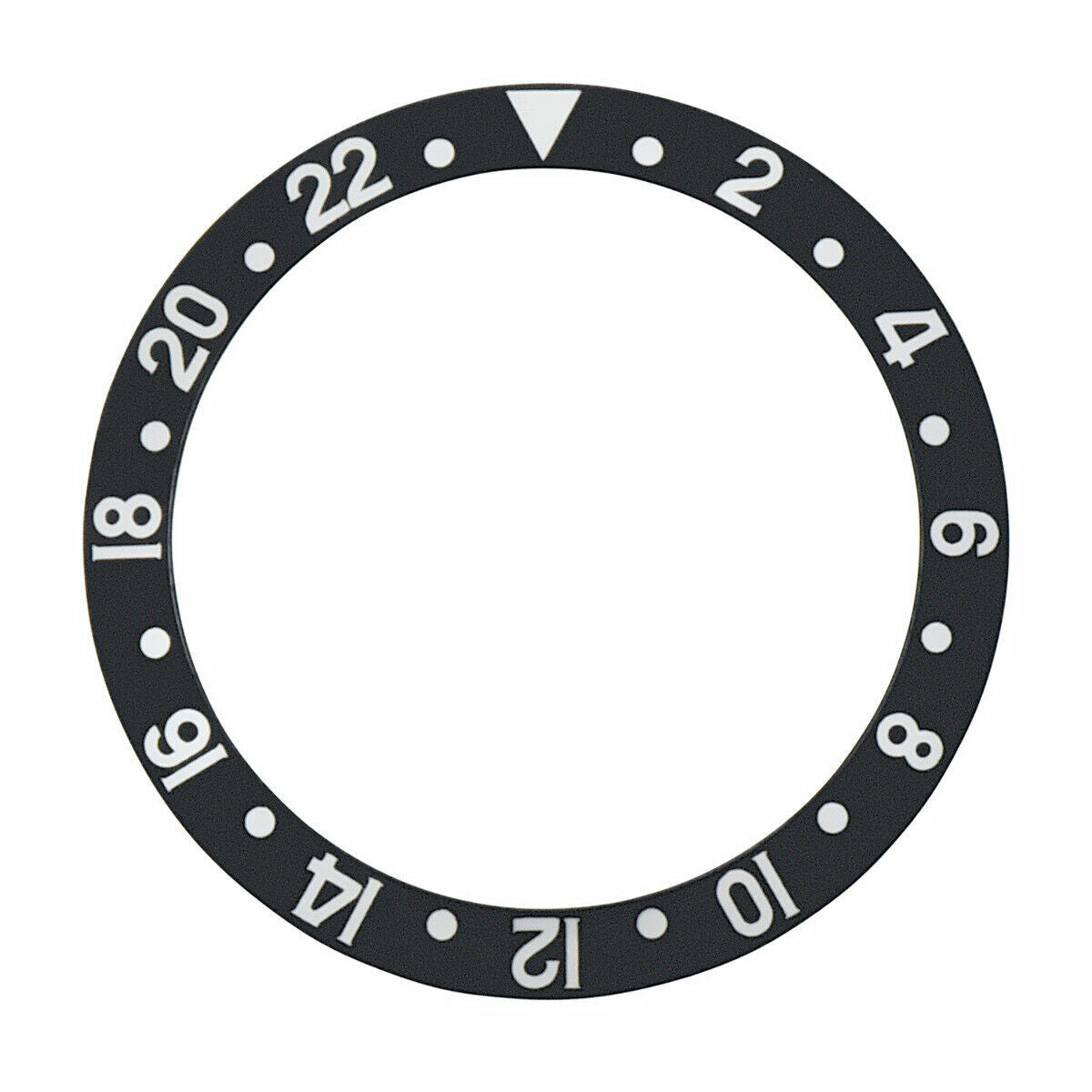 REPLACEMENT BEZEL INSERT FAT FONT BLACK FOR WATCH 37.70MM X 30.20MM