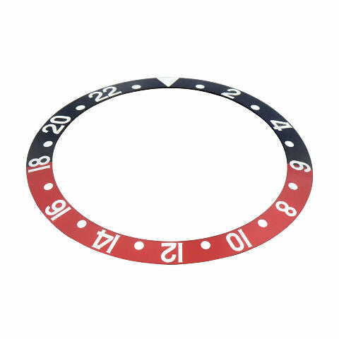 REPLACEMENT BEZEL INSERT BLACK/RED COKE FOR WATCH 37.70MM X 30.20MM