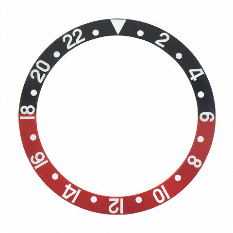 REPLACEMENT BEZEL INSERT BLACK/RED COKE FOR WATCH 37.70MM X 30.20MM