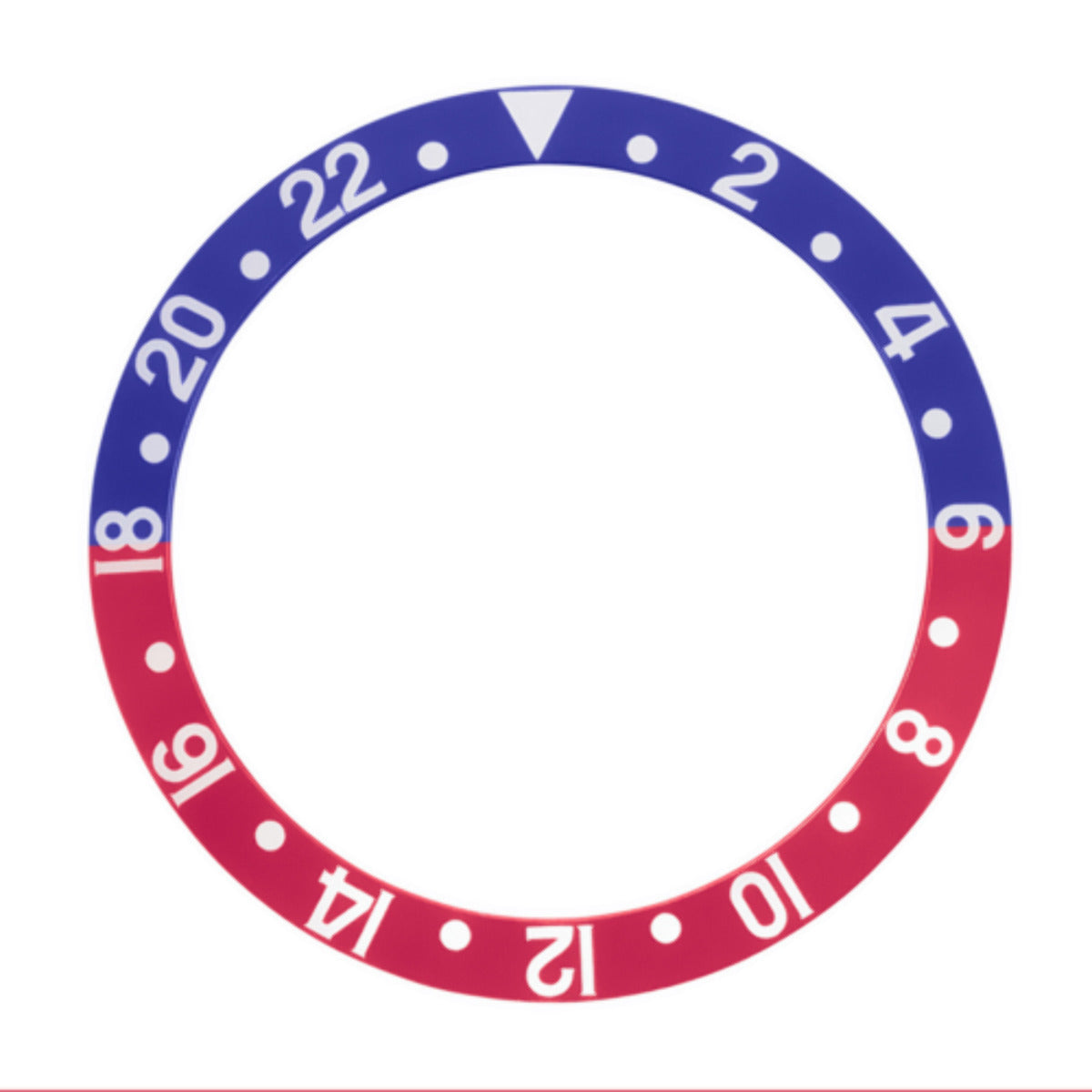 BEZEL INSERT FOR PEPSI ROLEX GMT SERIF FONT 1670 1675 16750 16753 16758 BLUE/RED