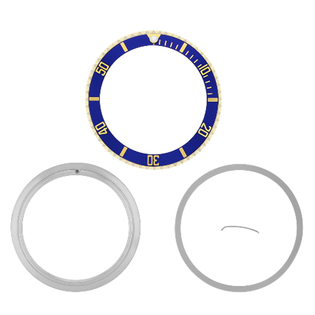 BEZEL & INSERT FOR ROLEX SUBMARINER 16800 16808 16610 16613 16618 BLUE GOLD GP
