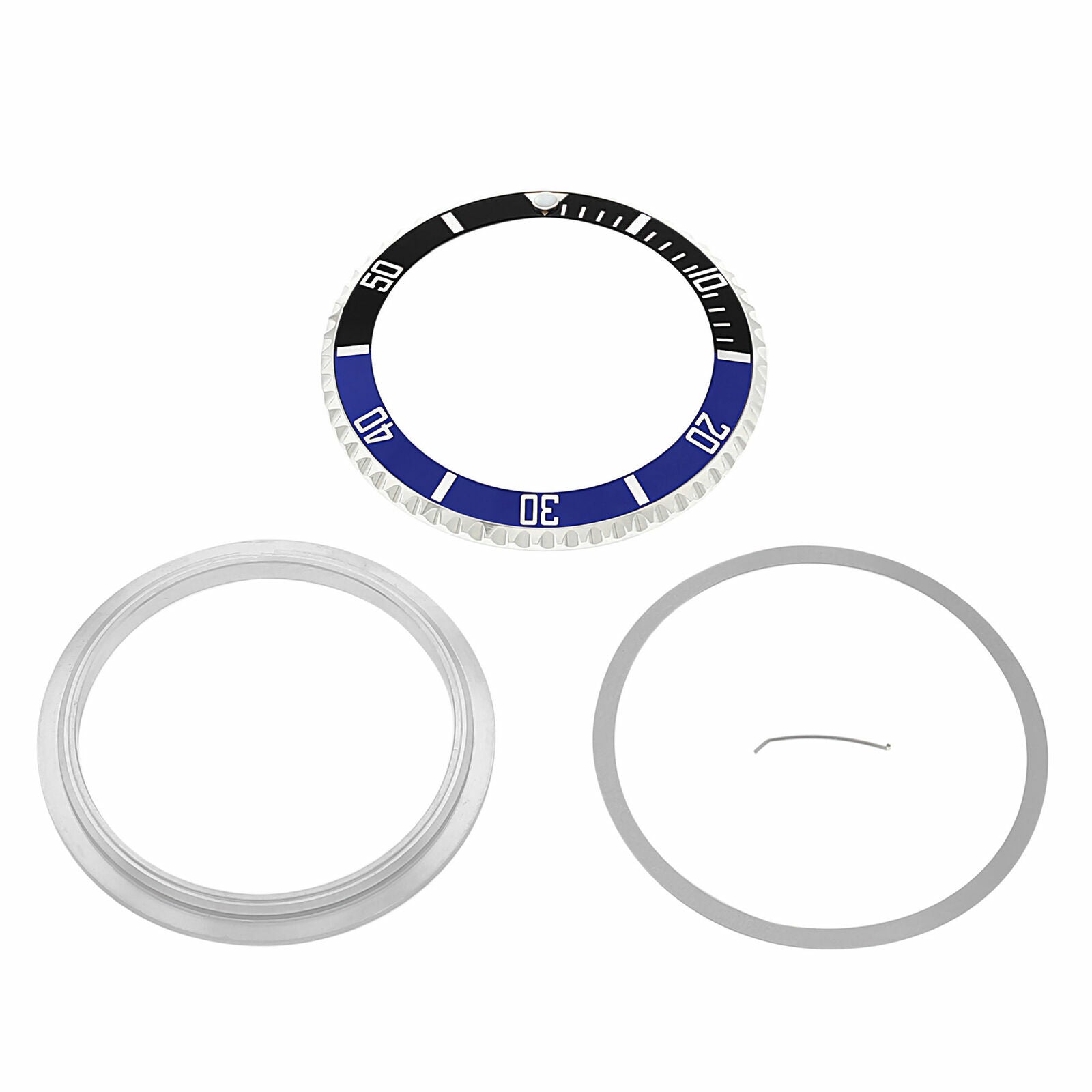 BEZEL & INSERT + RETAINING FOR ROLEX SUBMARINER 16800 16808 16610 16818 BATMAN BLACK/BLUE