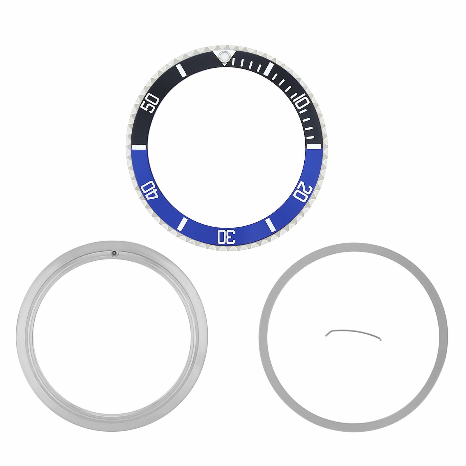 BEZEL & INSERT + RETAINING FOR ROLEX SUBMARINER 16800 16808 16610 16818 BATMAN BLACK/BLUE