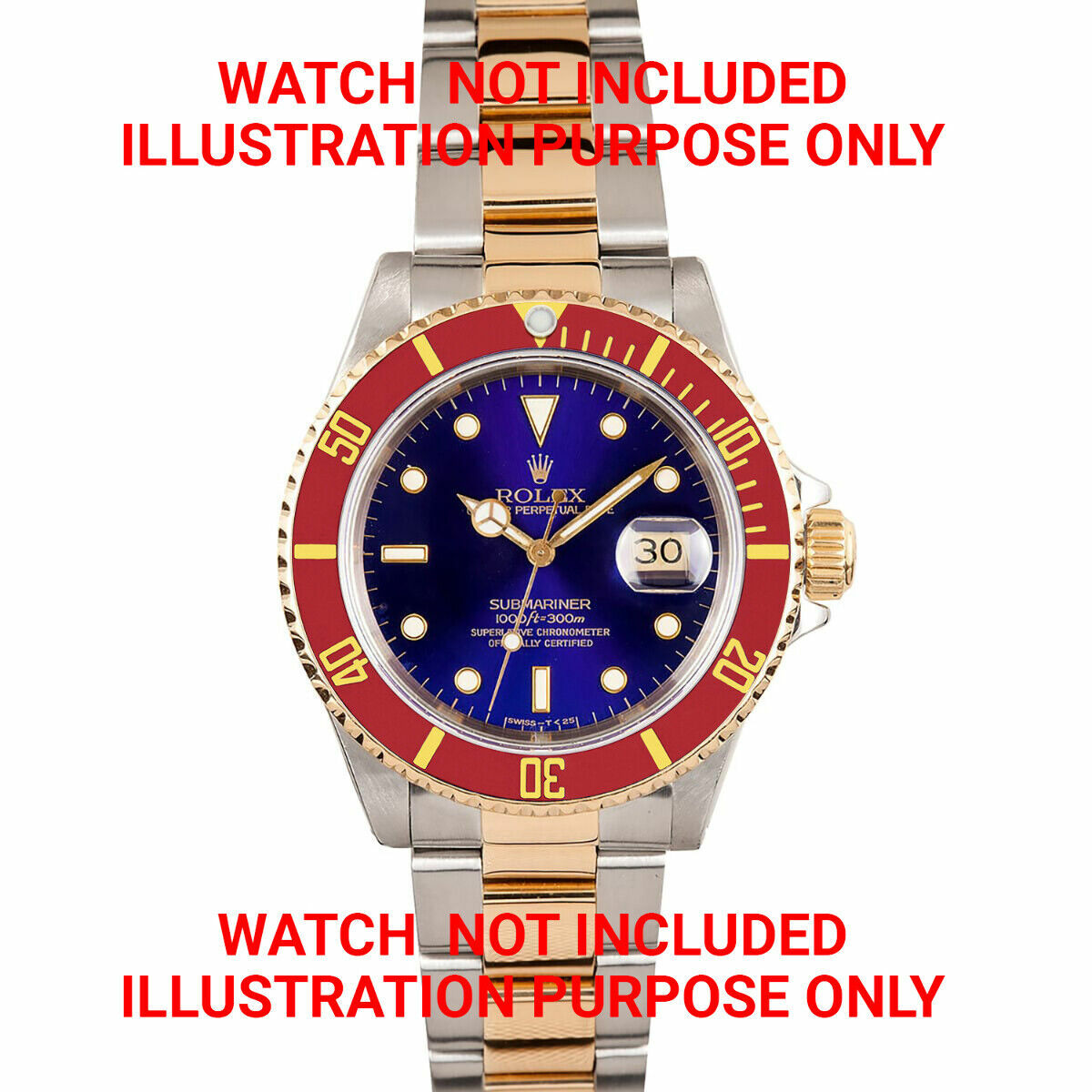 BEZEL & INSERT & RETAINING FOR ROLEX SUBMARINER 18KY GOLD 16800 16808 16613 RED