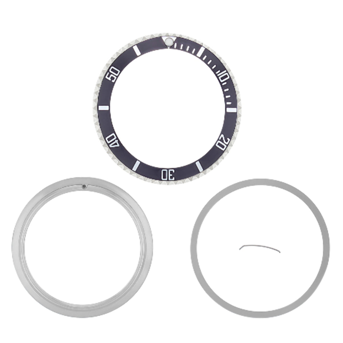 BEZEL & INSERT,RETAINING FOR ROLEX SUBMARINER 16800 16808 16610 16613 16810 GREY