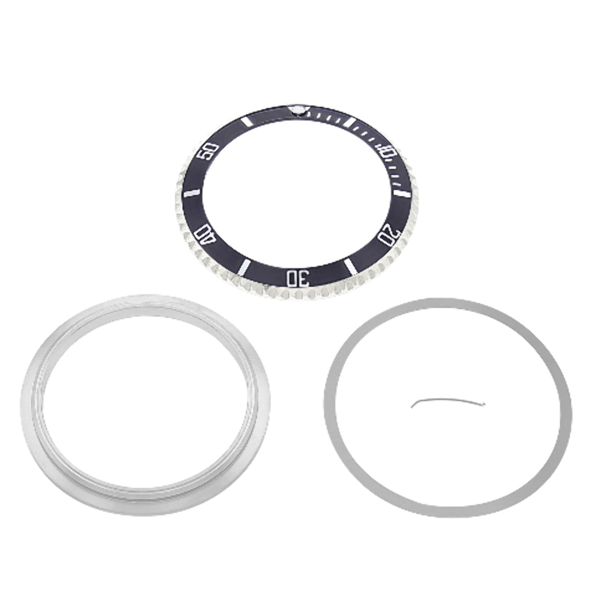 BEZEL & INSERT,RETAINING FOR ROLEX SUBMARINER 16800 16808 16610 16613 16810 GREY