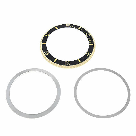 ROTATING BEZEL+ INSERT + RETAINING FOR ROLEX SUBMARINER 18K 5513 5512 1680 BLACK