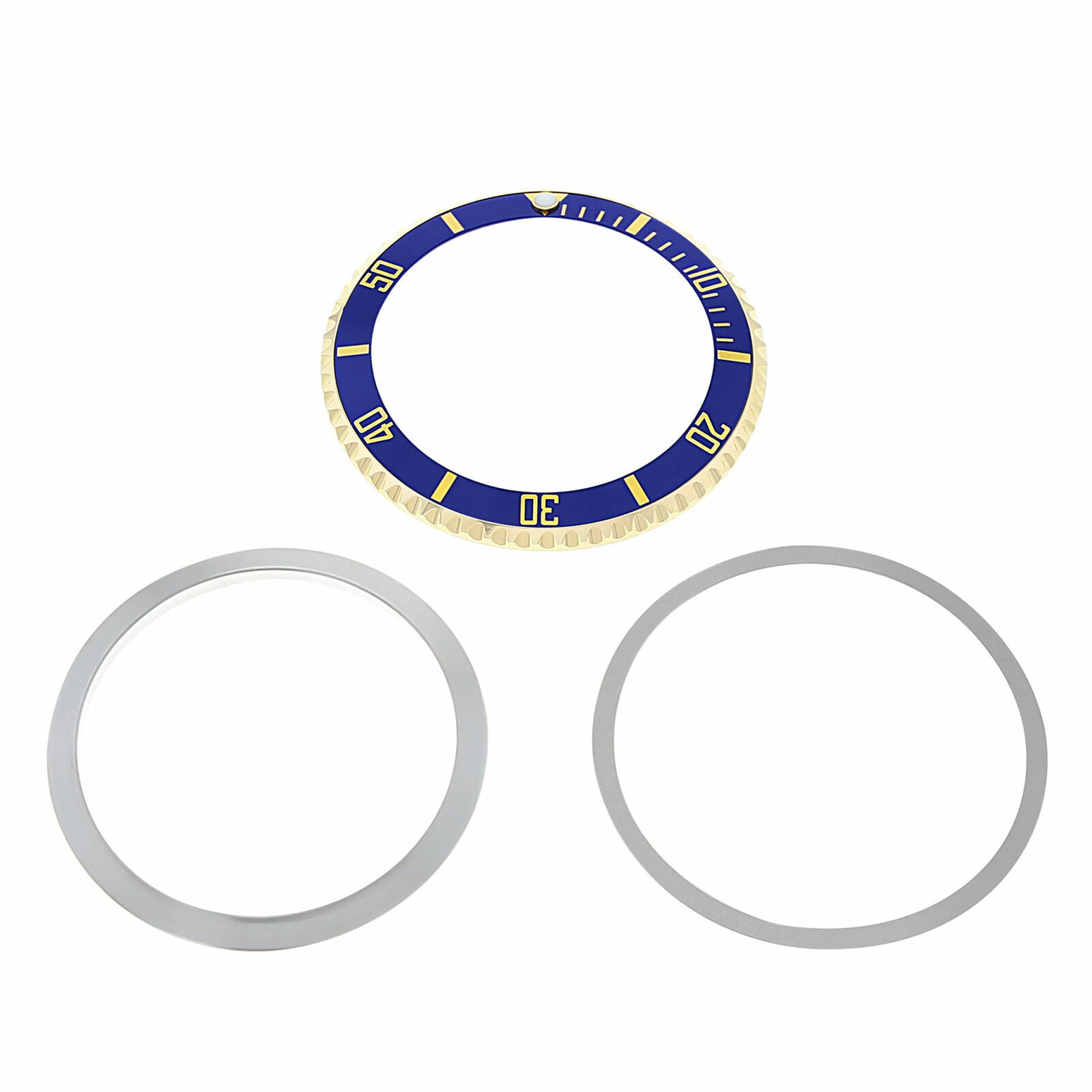 BEZEL & INSERT RETAINING FOR ROLEX SUBMARINER 18K REAL GOLD 5512 5513 1680 BLUE