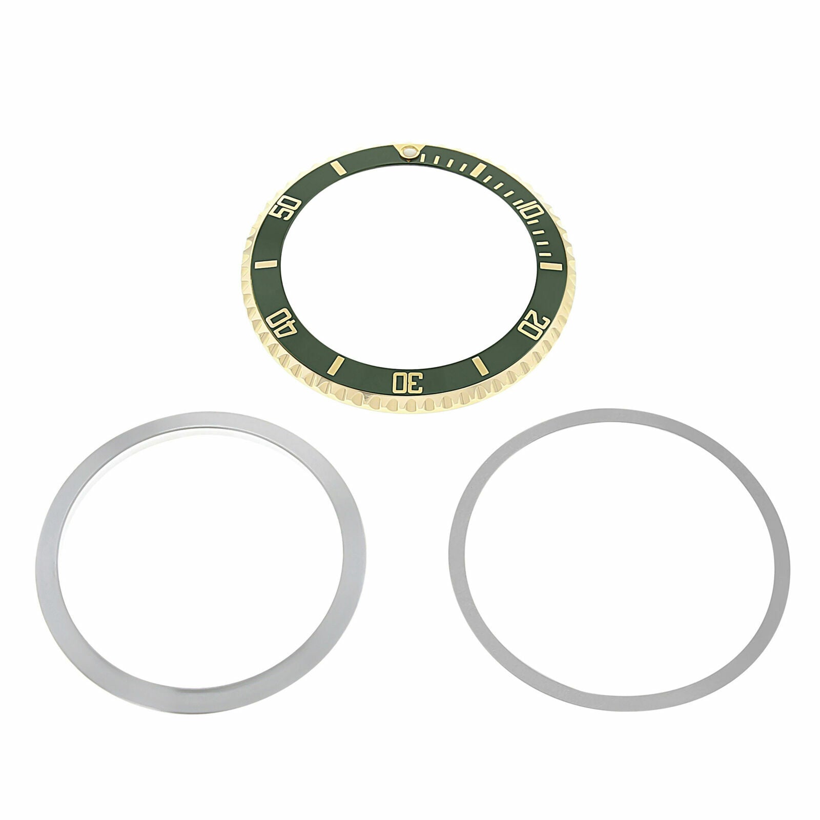 BEZEL INSERT RETAINING FOR ROLEX SUBMARINER 18K REAL GOLD 5508 5512 5513 GREEN