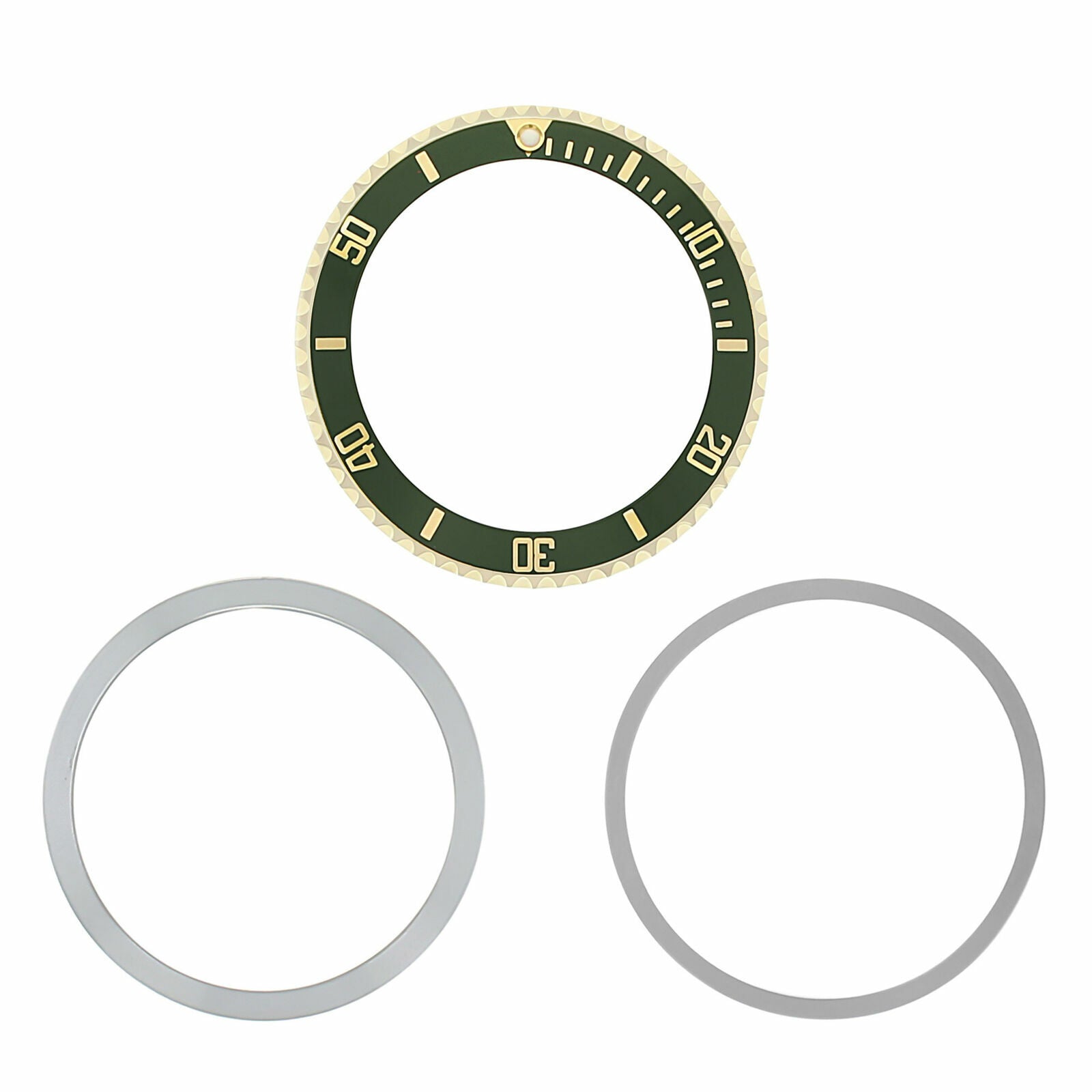 BEZEL INSERT RETAINING FOR ROLEX SUBMARINER 18K REAL GOLD 5508 5512 5513 GREEN