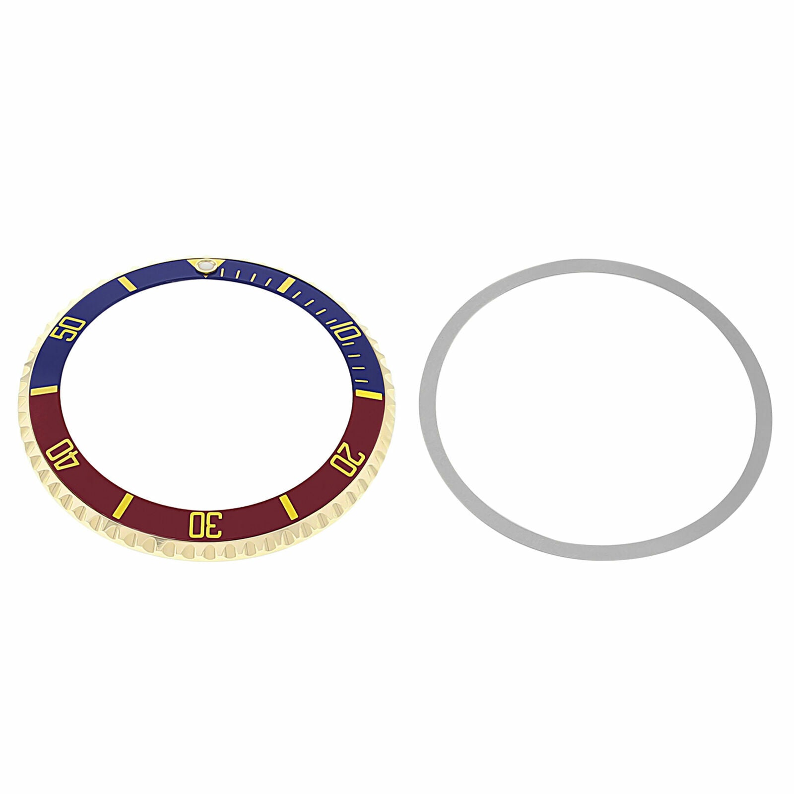 BEZEL & INSERT FOR ROLEX SUBMARINER 5508 5512 5513 1680 BLUE/RED PEPSI GOLD FONT