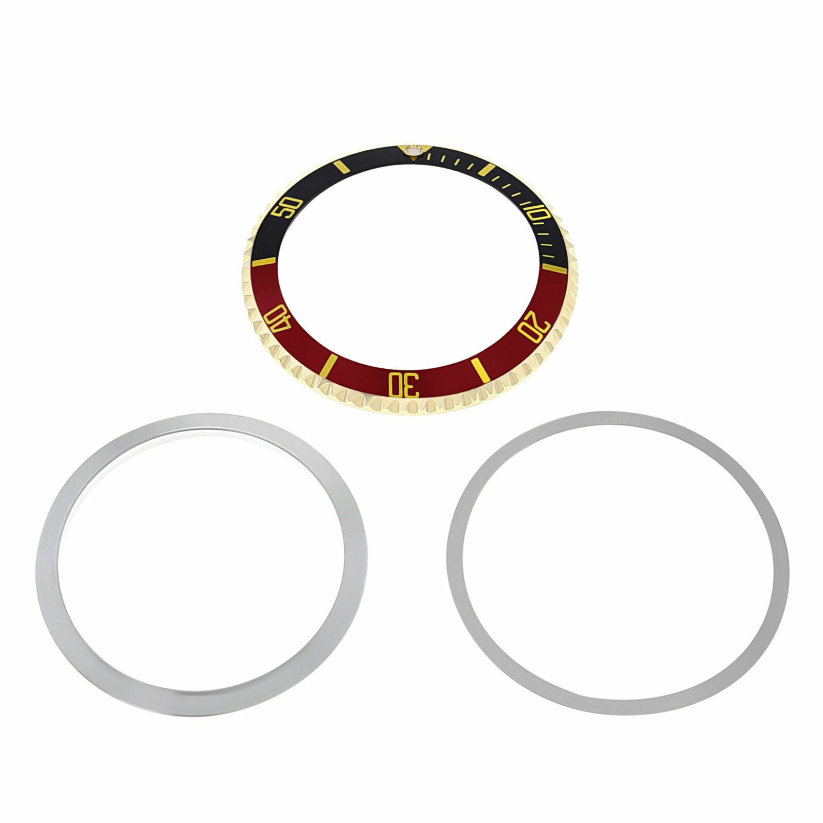 BEZEL & INSERT +RETAINING FOR ROLEX SUBMARINER 5508 5512 5513 1680 BLUE/RED GOLD
