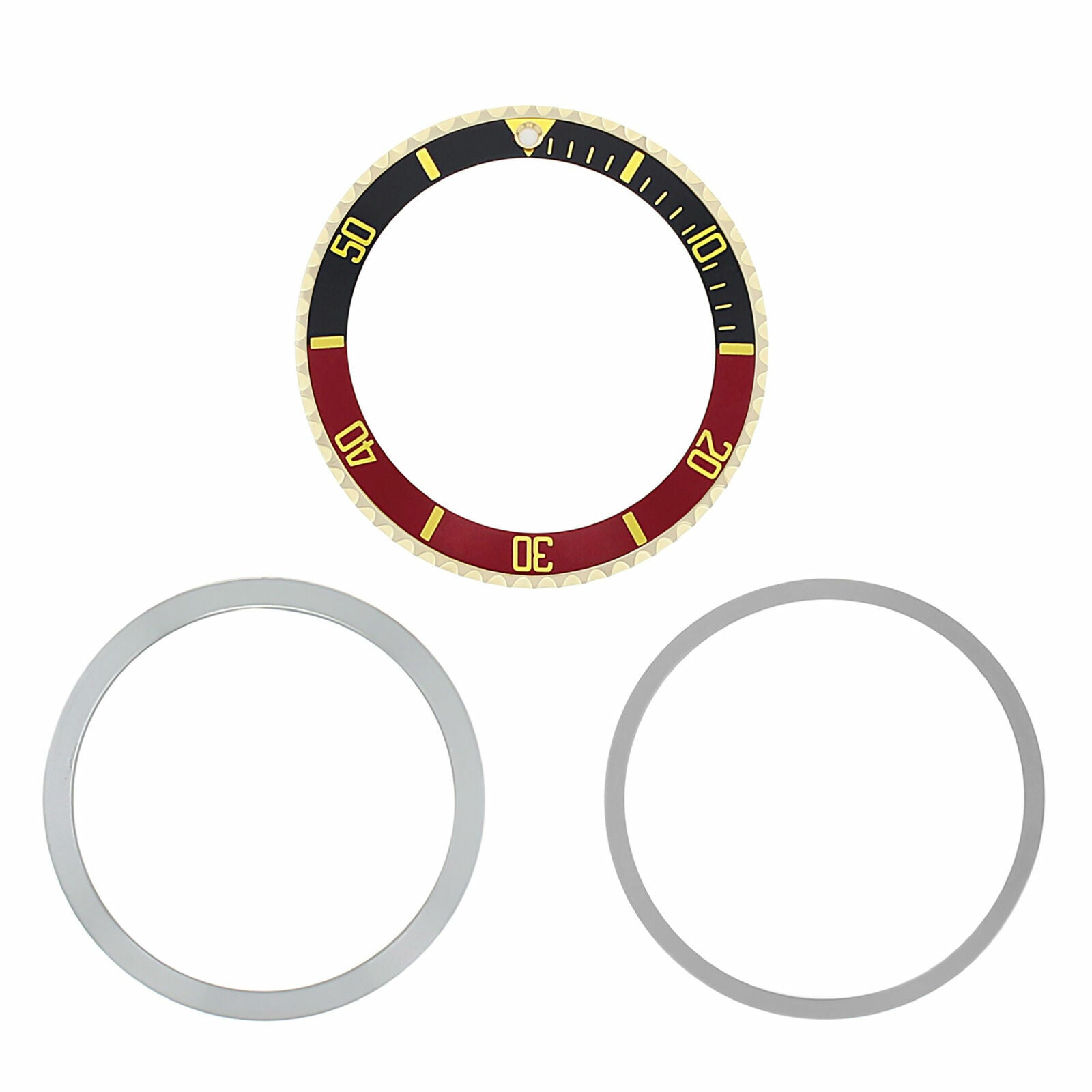 BEZEL+INSERT + RETAINING FOR ROLEX SUBMARINER 18K GOLD 5512 5513 1680 BLACK/RED