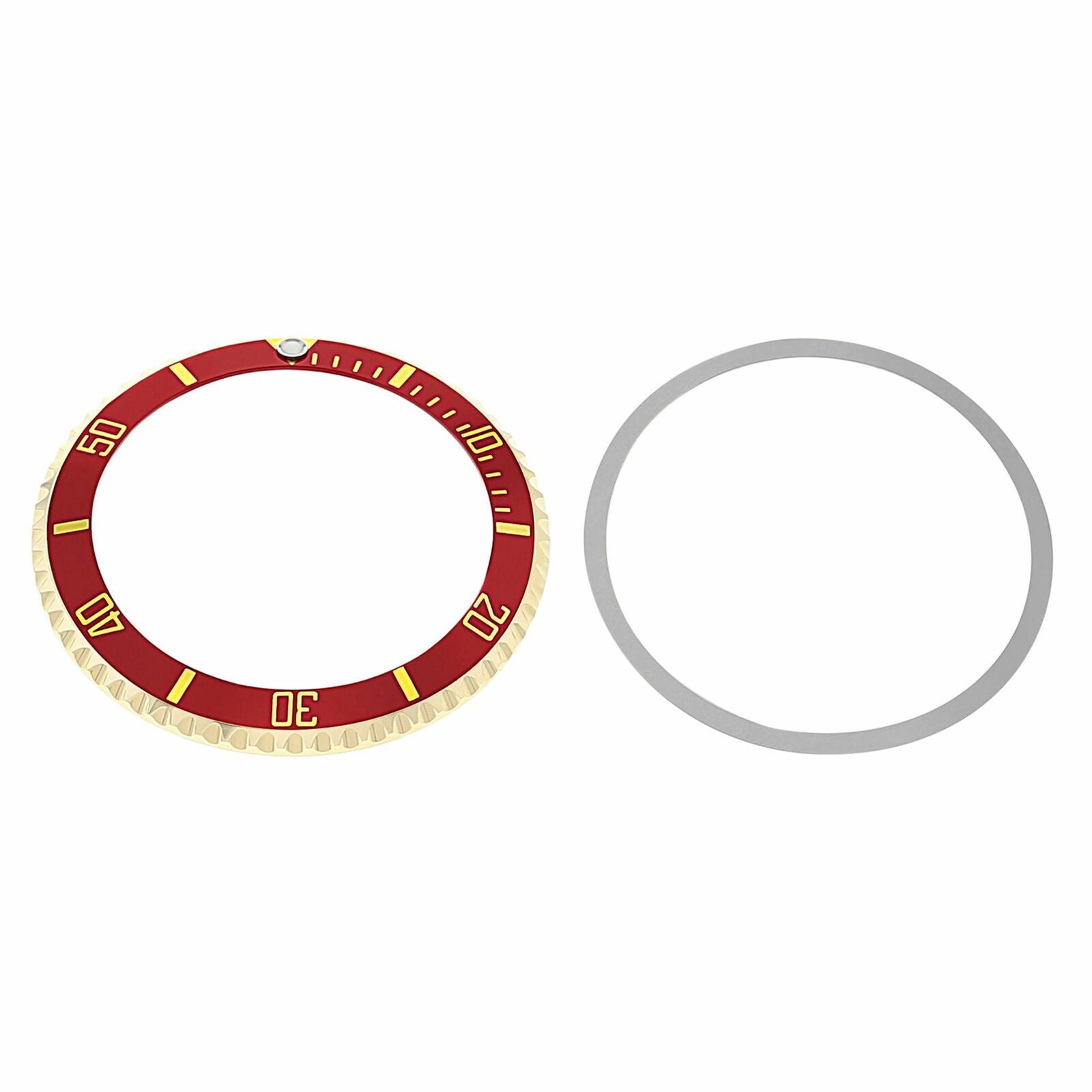 BEZEL & INSERT FOR SUBMARINGER PLASTIC MODEL 5508 5512 5513 WATCH RED GOLD FONT