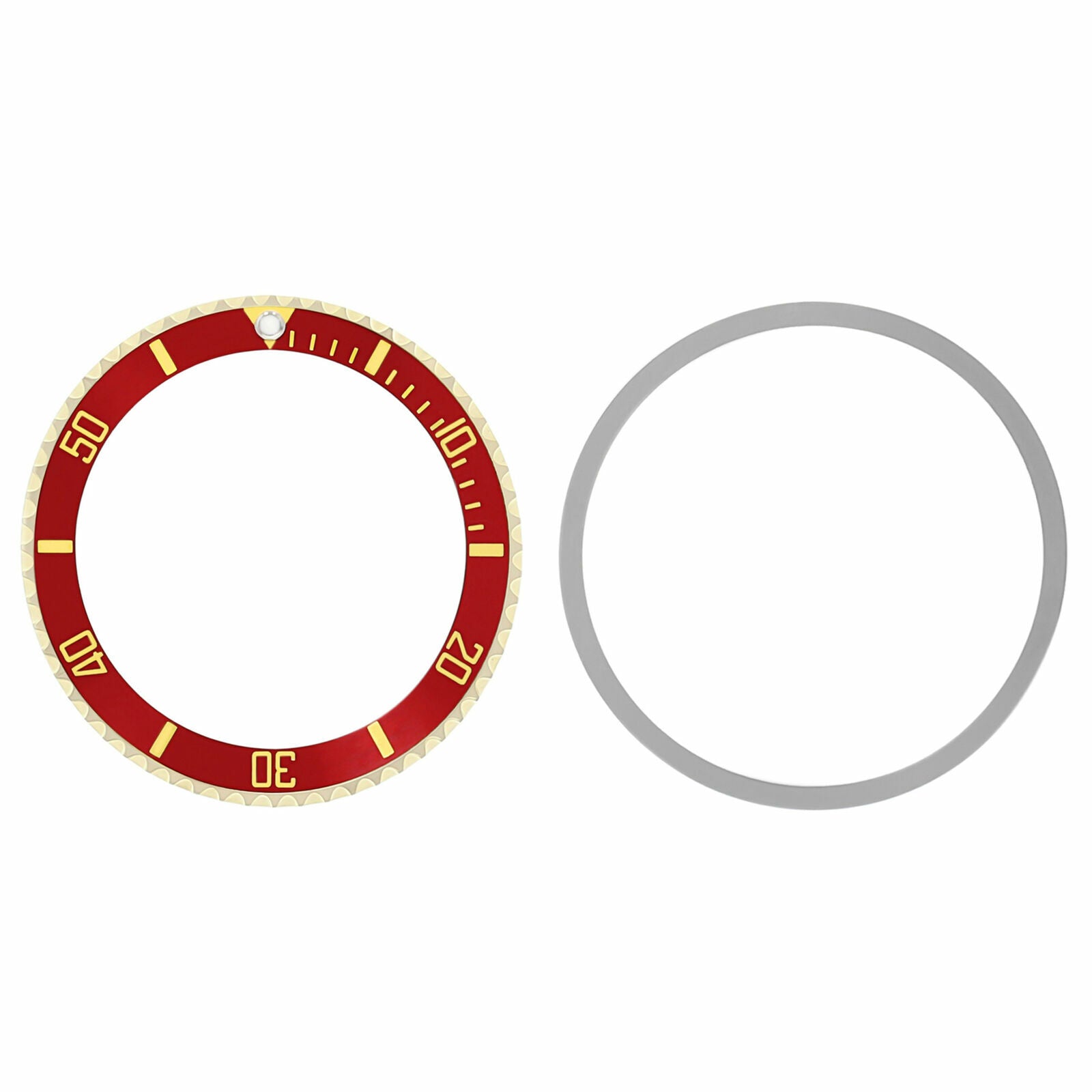 BEZEL & INSERT FOR SUBMARINGER PLASTIC MODEL 5508 5512 5513 WATCH RED GOLD FONT