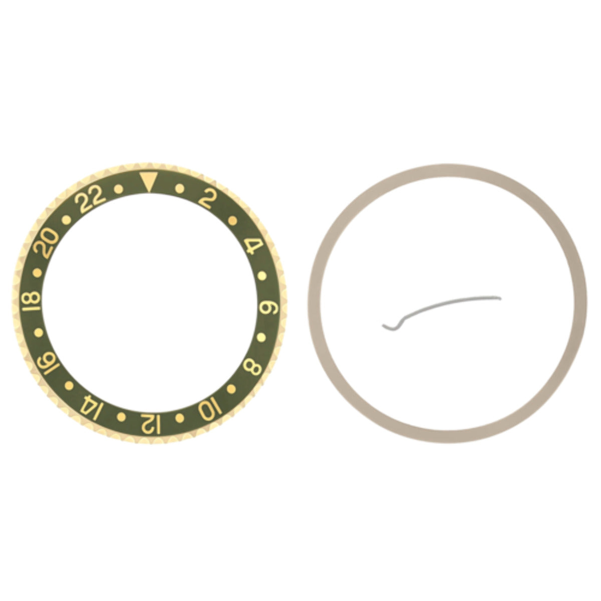 BEZEL & INSERT FOR ROLEX GMT I, II 18KY REAL GOLD 16700 16713 16718 16760 GREEN