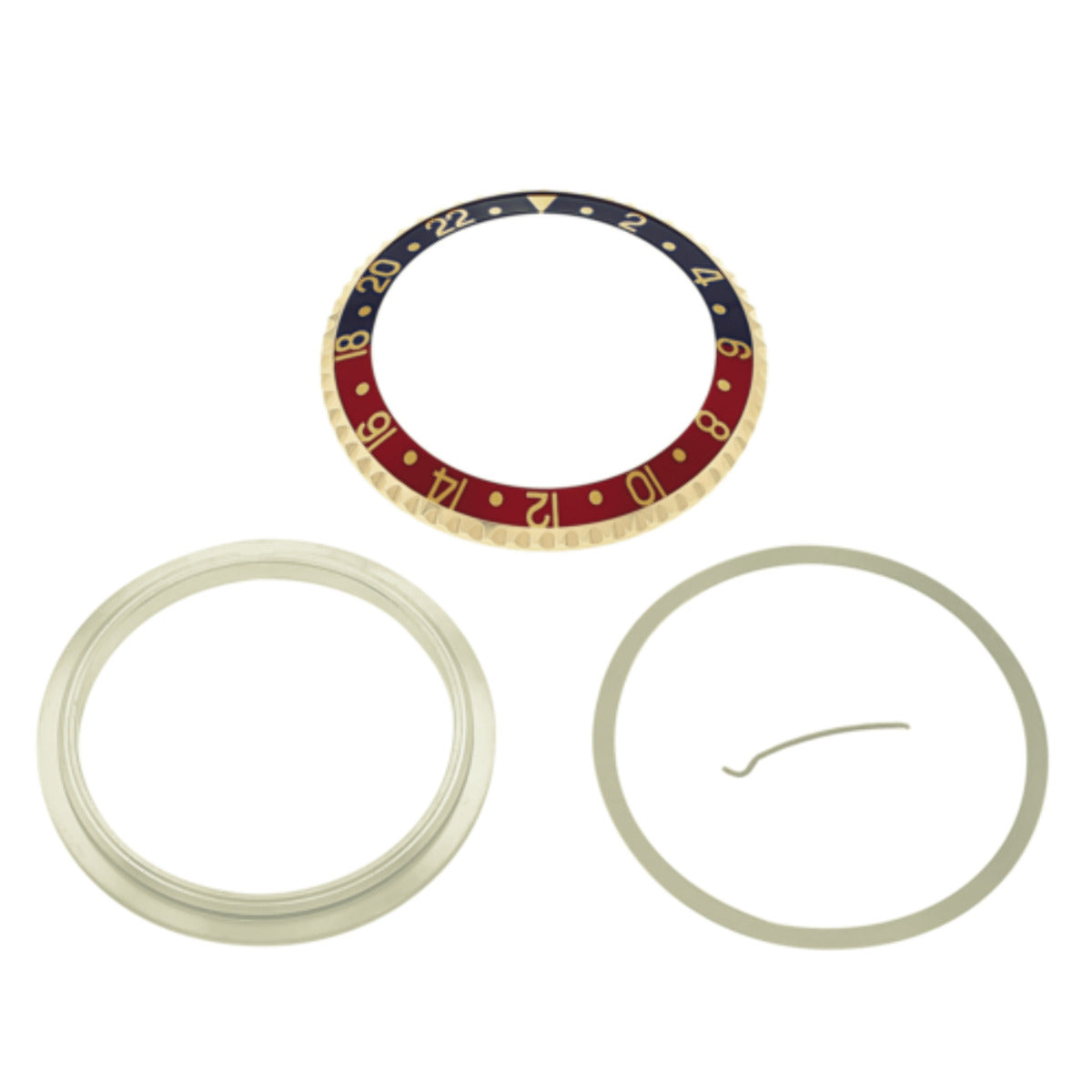 BEZEL,INSERT,RETAINING FOR ROLEX GMT 18K GOLD 16700 16710 16718 16713 BLACK/RED