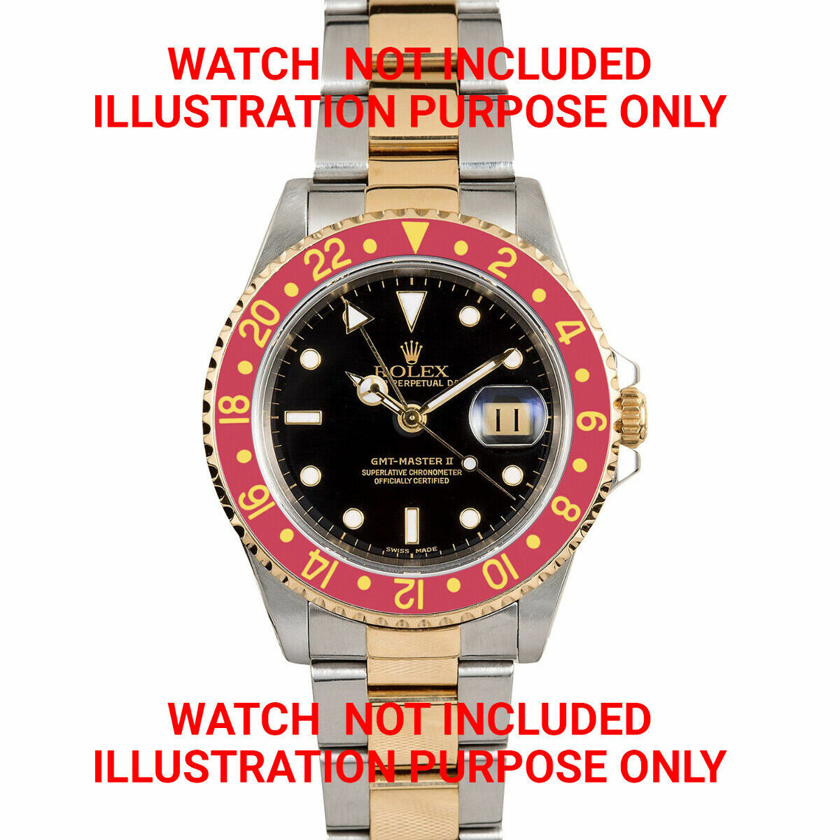 BEZEL+INSERT+RETAINING FOR ROLEX GMT 18K REAL GOLD 16700 16710 16713 16718 RED