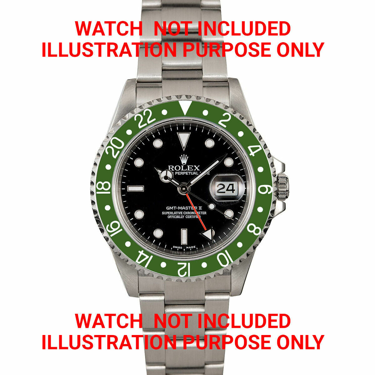 BEZEL+ INSERT RETAINING FOR ROLEX STEEL GMT 1670 1675 16750 16753 GREEN