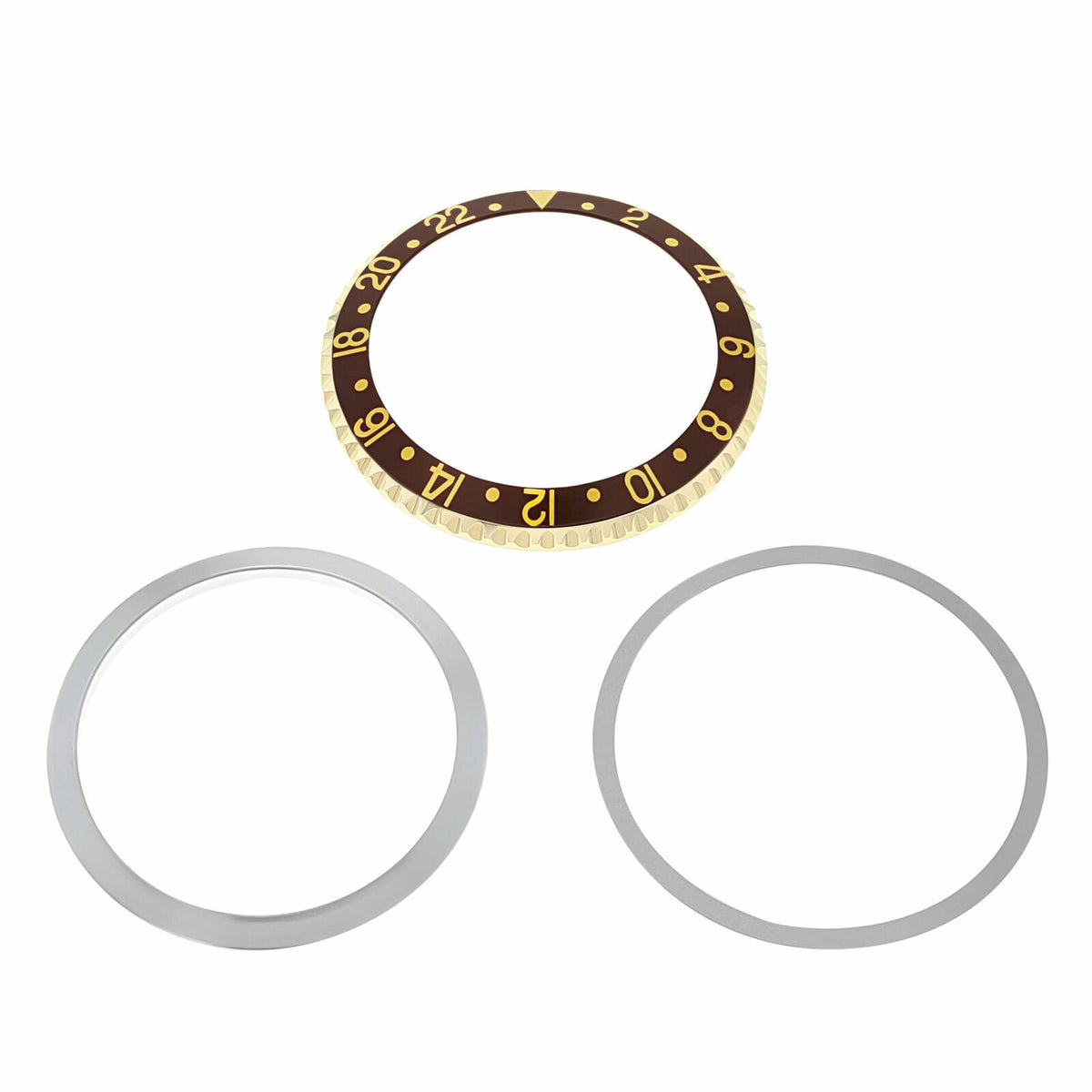 BEZEL,INSERT,RETAINING FOR ROLEX GMT 18KY GOLD 1670 1675 16750 16753 16758 BROWN