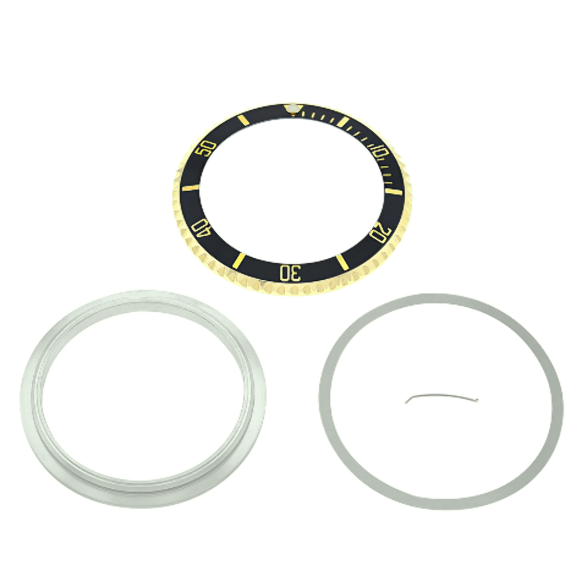BEZEL+CERAMIC INSERT+RETAINING FOR ROLEX SUBMARINER 18K GOLD 16800 16613 16610