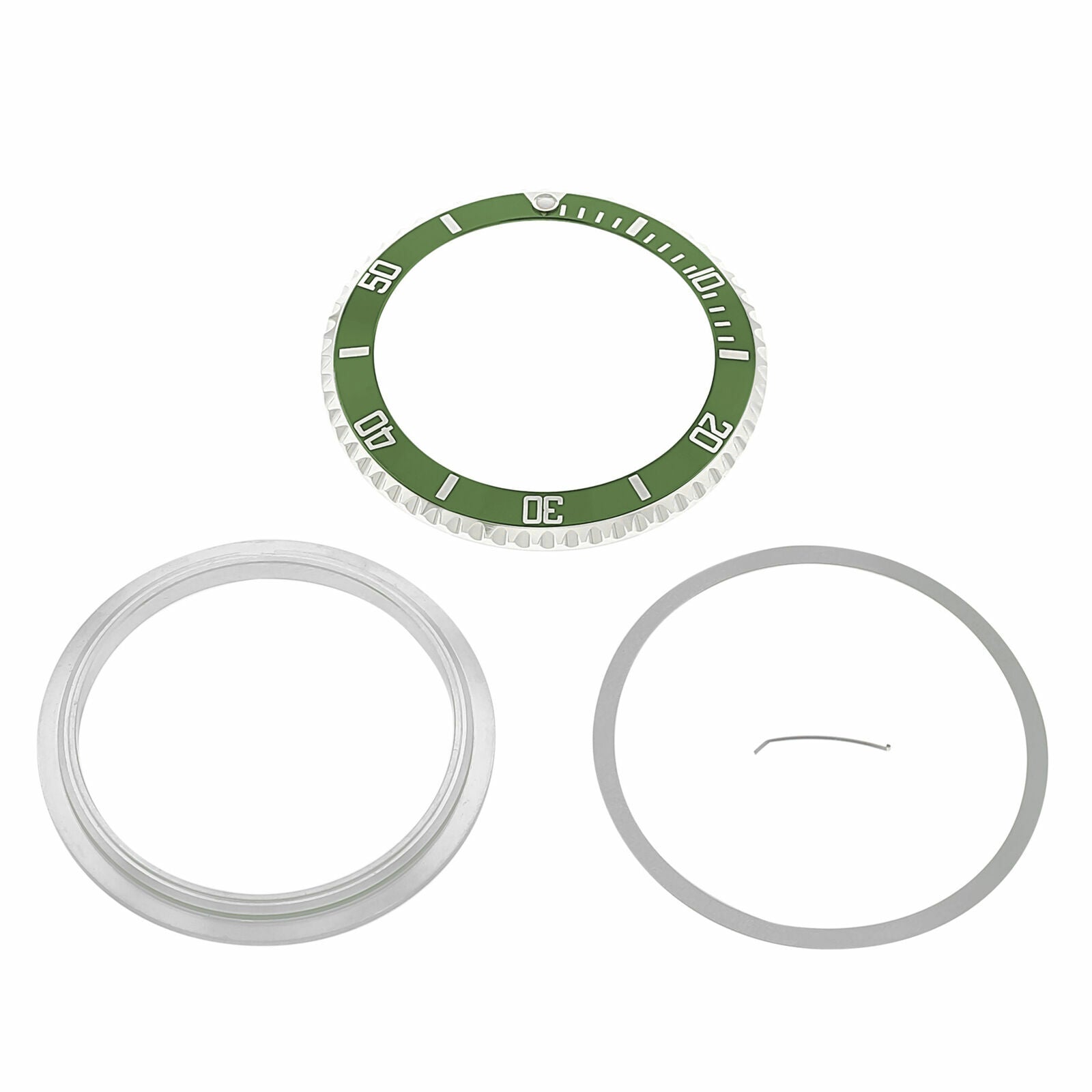 BEZEL RETAINING + CERAMIC FOR ROLEX SUBMARINER KERMIT ENGRAVED 16800 16610 GREEN