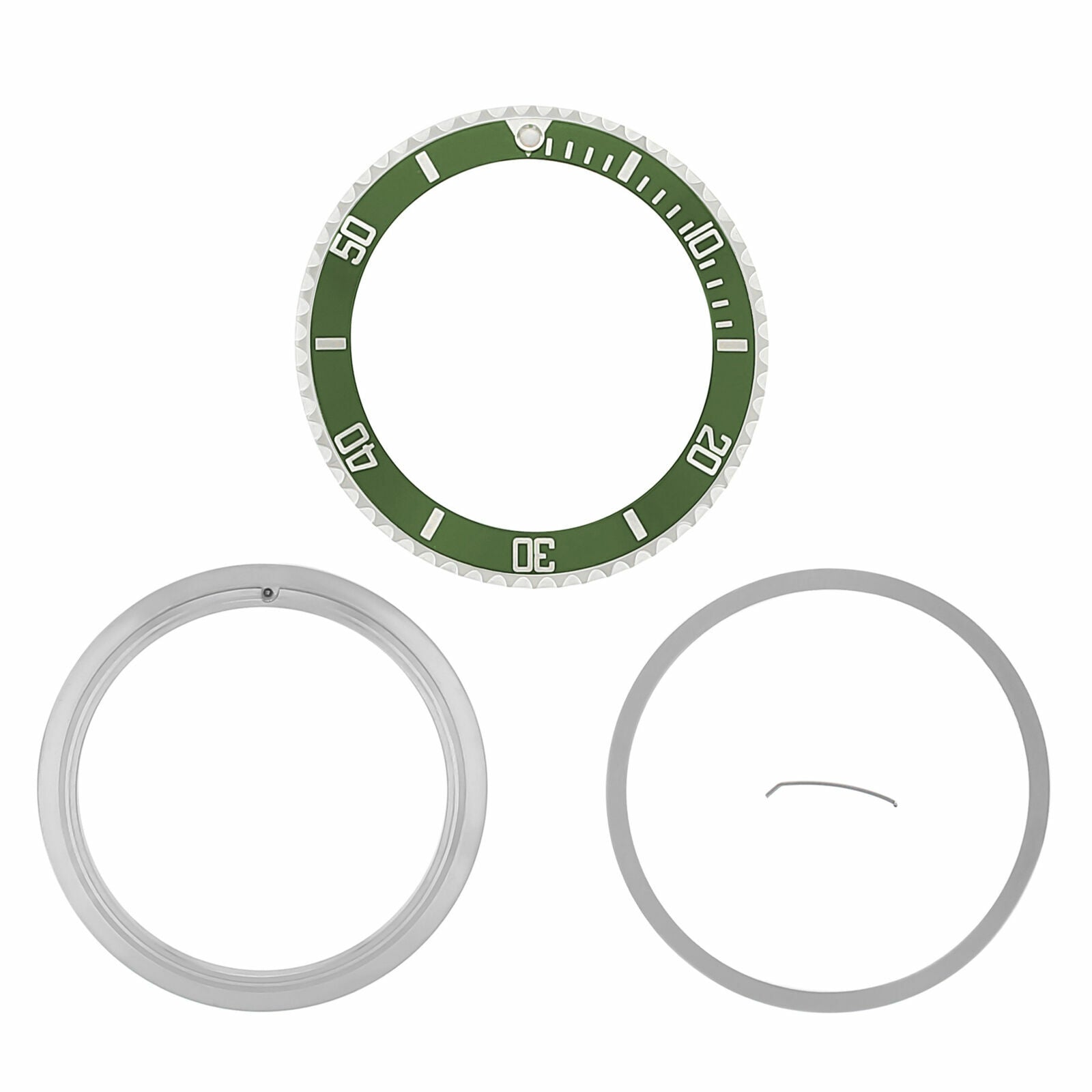 BEZEL RETAINING + CERAMIC FOR ROLEX SUBMARINER KERMIT ENGRAVED 16800 16610 GREEN