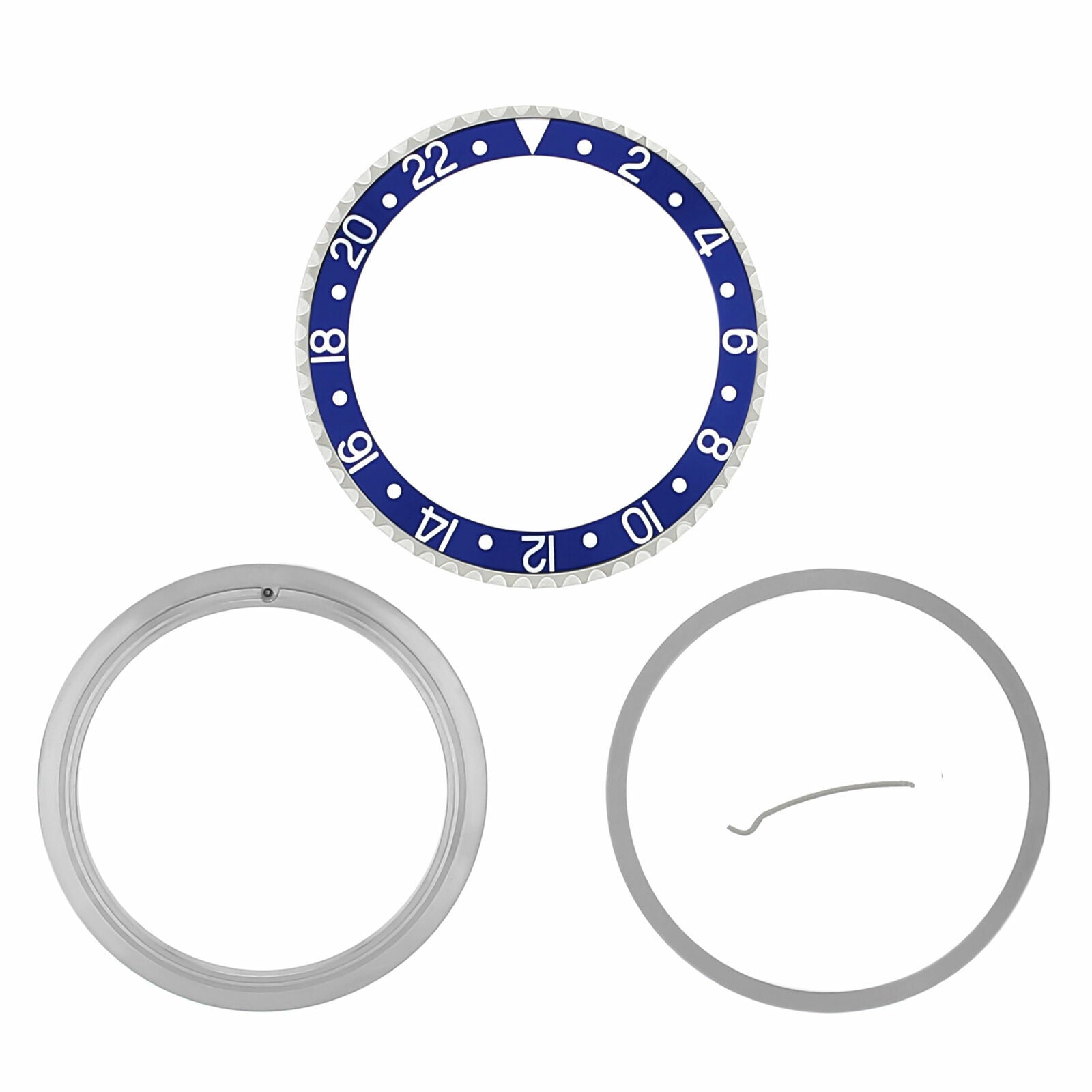 BEZEL, CERAMIC INSERT & RETAINING FOR ROLEX GMT II 16700 16718 16710 16760 BLUE
