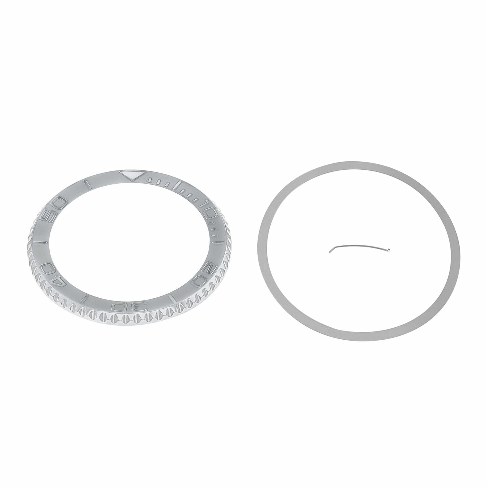 BEZEL & INSERT FOR 40MM ROLEX YACHTMASTER 16622 16623 116622 116623 STEEL SILVER
