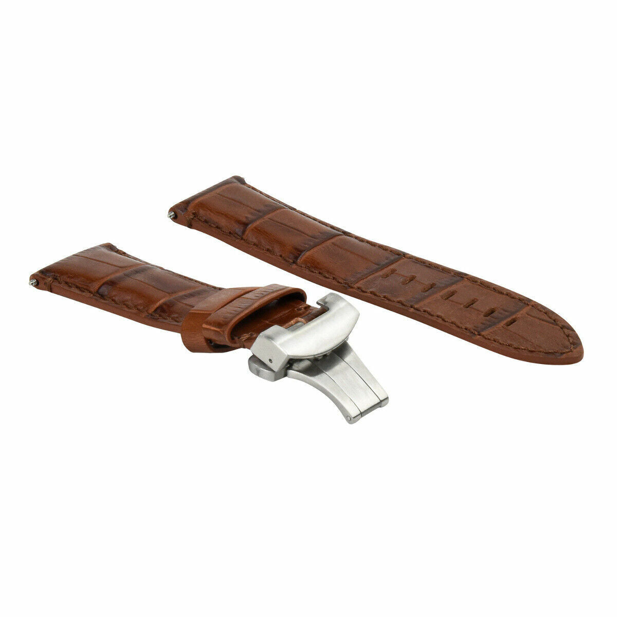 22MM LEATHER WATCH BAND STRAP FOR BREITLING NAVITIMER CHRONOMAT COLT LIGHT BROWN