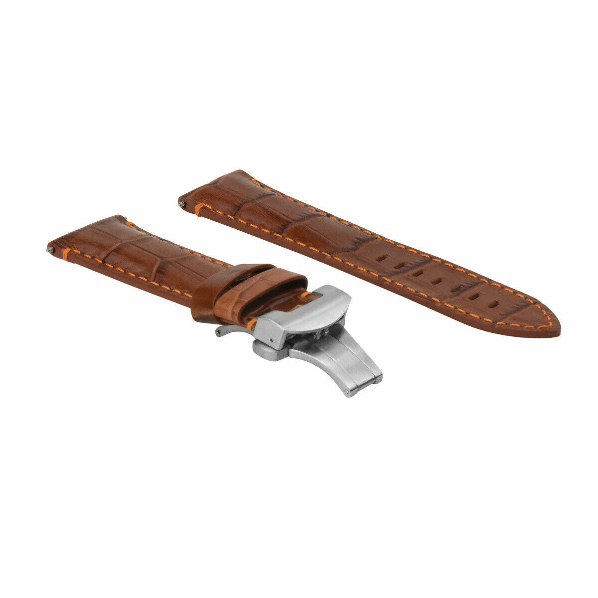 24MM LEATHER WATCH BAND STRAP FOR PANERAI MARINA LUMINOR RADDIOMIR GMT BROWN OS