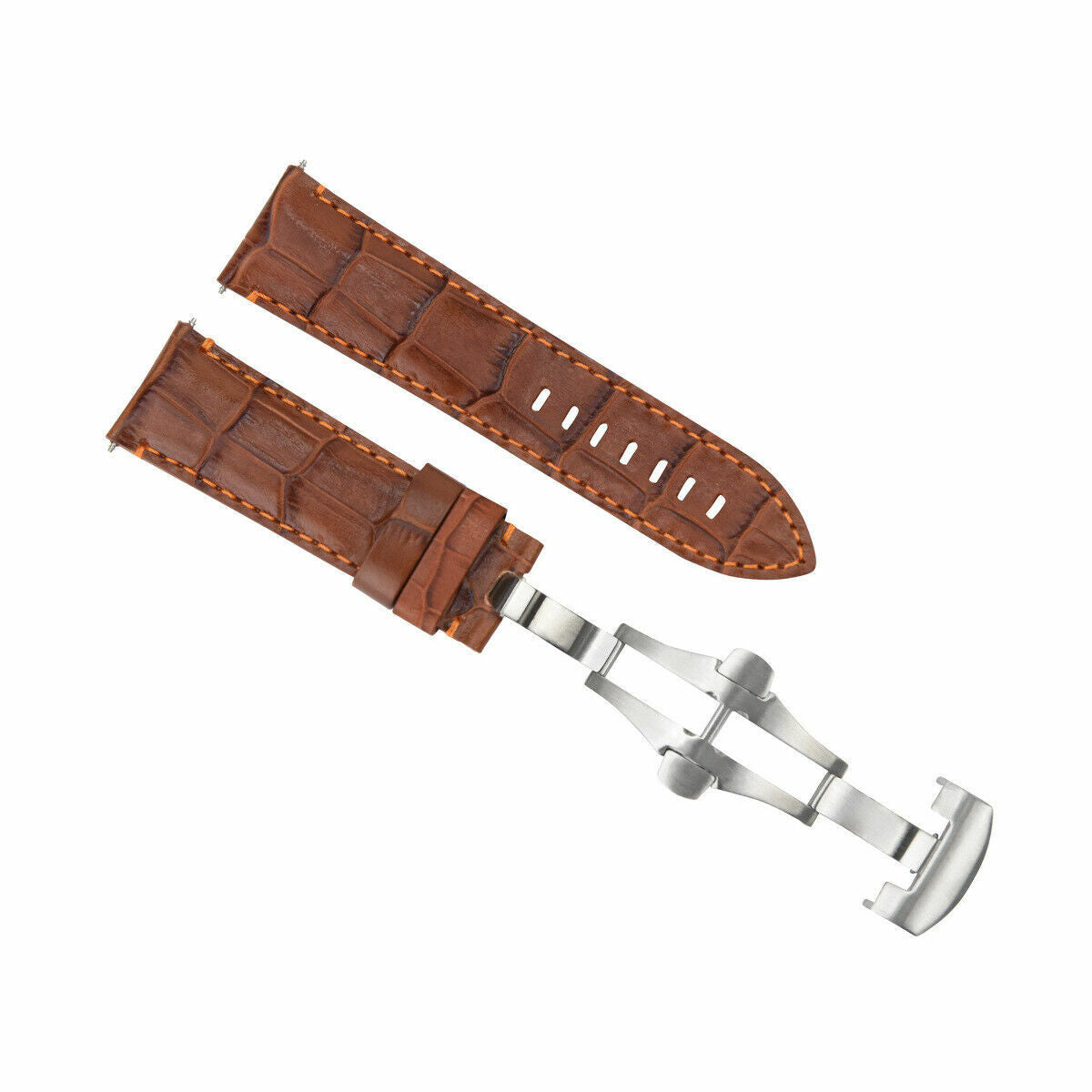 24MM LEATHER WATCH BAND STRAP FOR PANERAI MARINA LUMINOR RADDIOMIR GMT BROWN OS