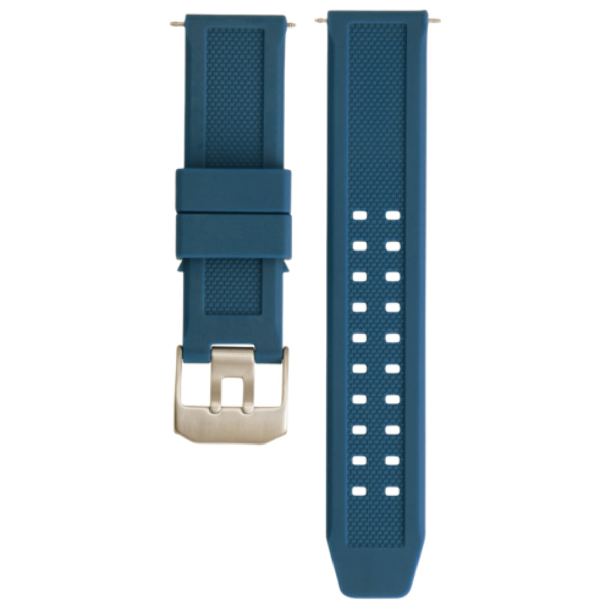 23MM FOR LUMINOX EVO RUBBER BAND STRAP 3050 3950 NAVY SEAL COLORMARK BLUE BUCKLE
