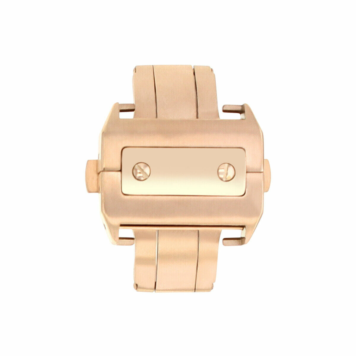 18MM DEPLOYMENT LEATHER BAND STRAP BUCKLE CLASP FIT 20MM CARTIER SANTOS 100 ROSE