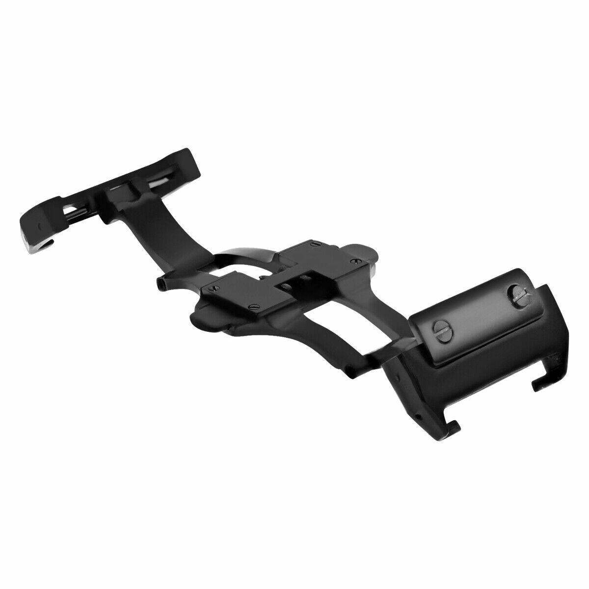 18MM FOR DEPLOYMENT LEATHER RUBBER BAND STRAP CLASP 20MM CARTIER SANTOS 100 BLACK