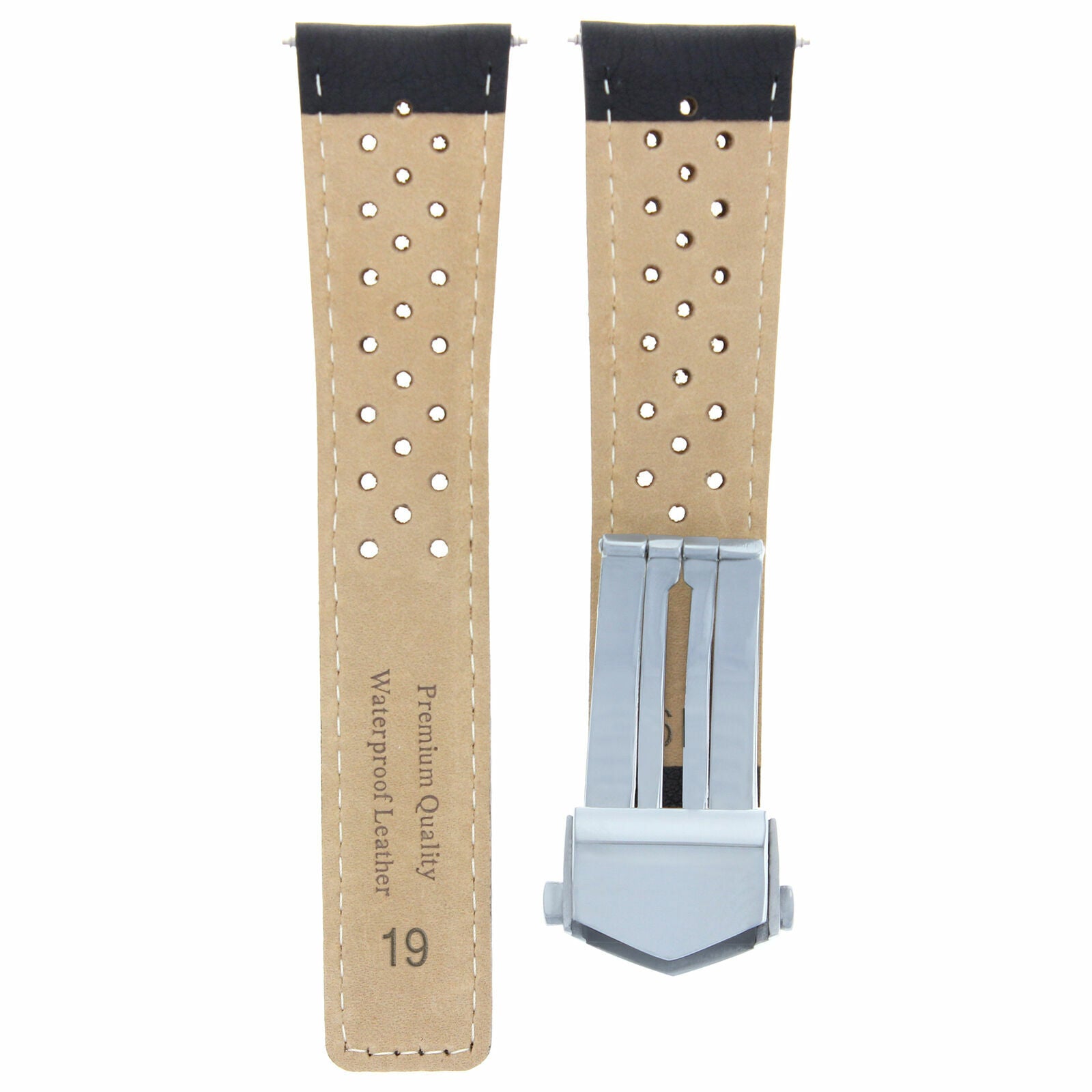 LEATHER WATCH BAND STRAP FOR ORIS ARTIX SPORT CHRONOGRAPH PERFORAT + CLASP 20MM