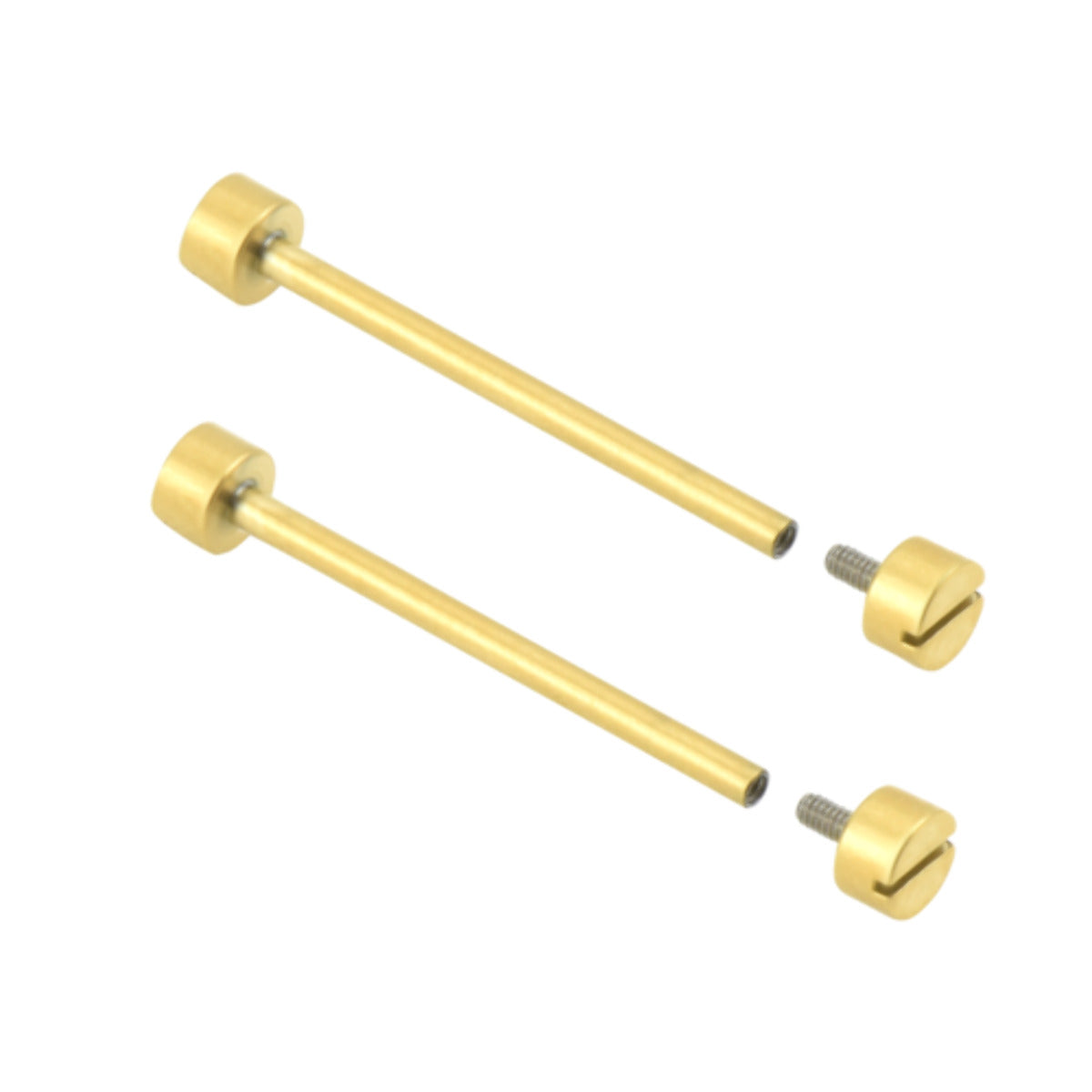 2-18MM REPLACEMENT TUBE & SCREW PIN FOR CARTIER WATCH STRAP BAND LUG YELLOW GOLD
