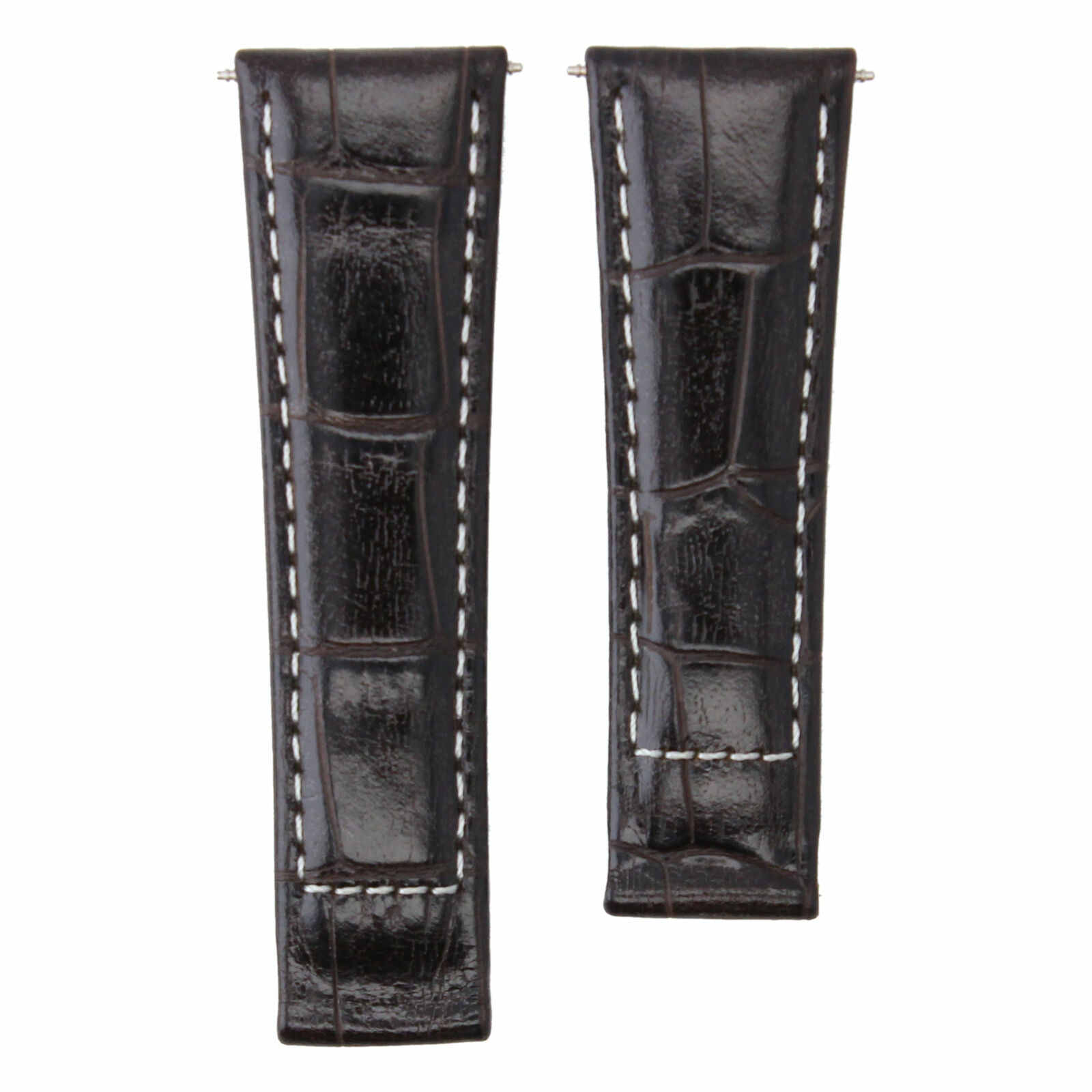 LEATHER BAND STRAP CLASP FOR ROLEX DAYTONA 16518 16519 16520 116528 BROWN LONG