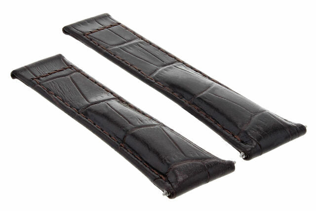 LEATHER BAND STRAP CLASP FOR ROLEX DAYTONA 16518 16519 16520 116528 BROWN LONG