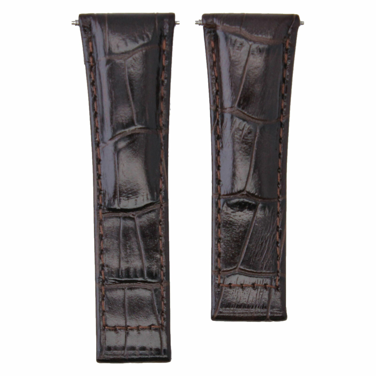 LEATHER BAND STRAP CLASP FOR ROLEX DAYTONA 16518 16519 16520 116528 BROWN LONG