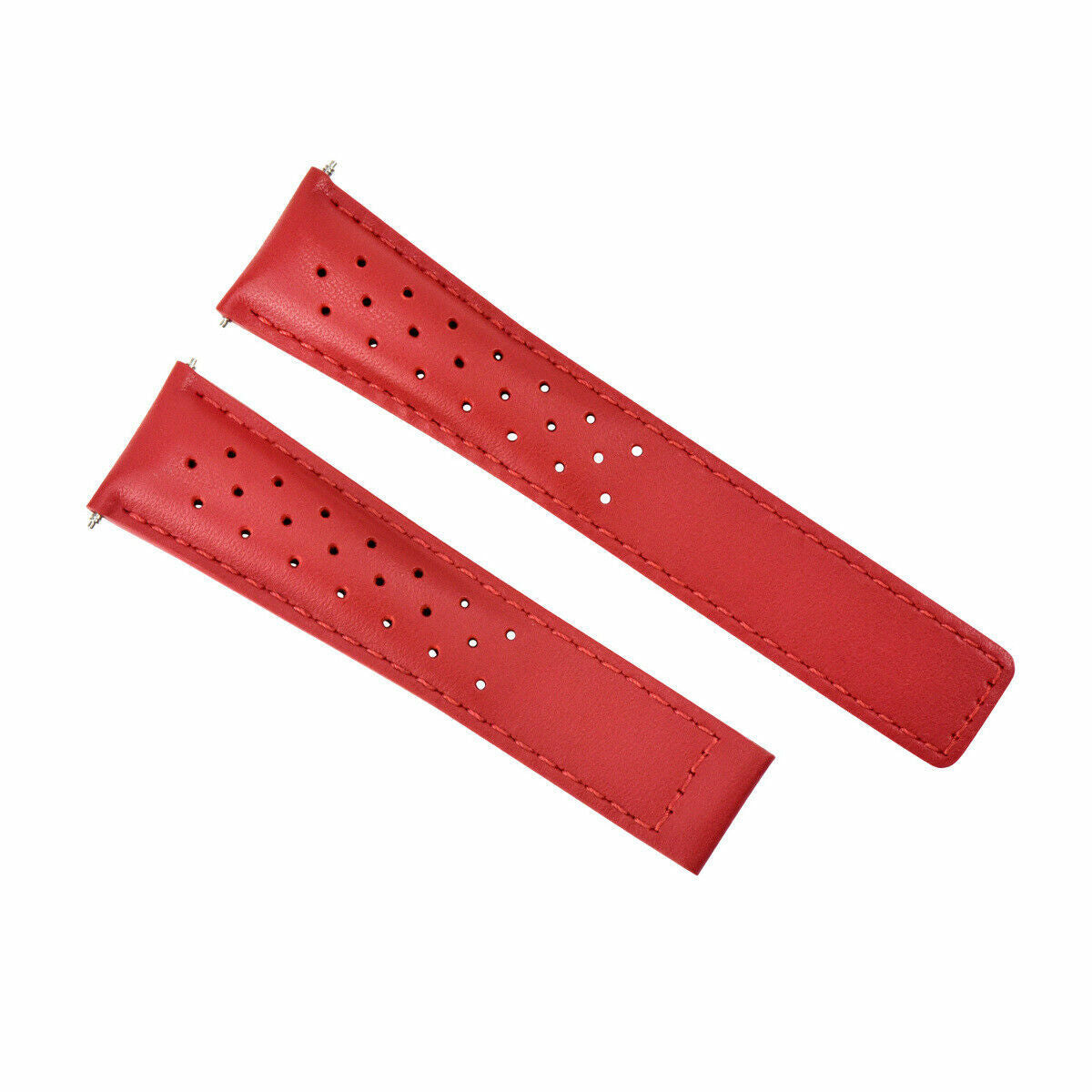 19MM LEATHER WATCH BAND STRAP FOR TAG HEUER CARERRA TWIN TIME F1 PERFORATED RED