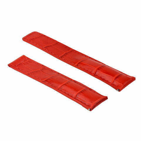20MM LEATHER WATCH BAND STRAP FOR TAG HEUER CARERRA TWIN TIME FORMULA CLASP RED