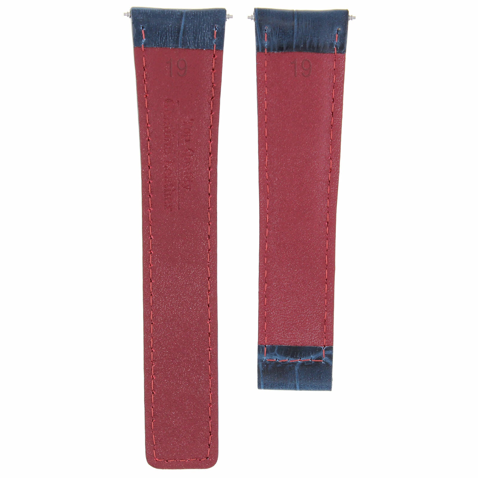 19MM LEATHER STRAP BAND FOR TAG HEUER CARRERA TWIN TIME FORMULA BLUE/RED