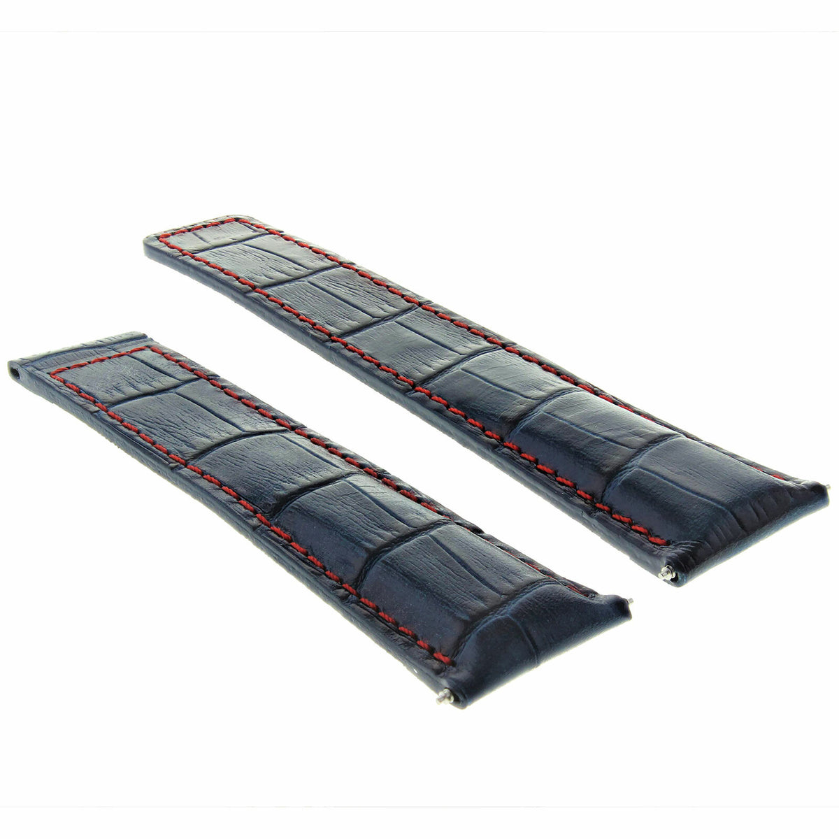 19-20-21-22MM TWO-PIECE LEATHER WATCH BAND STRAP WITH DEPLOYMENT CLASP FOR WATCH