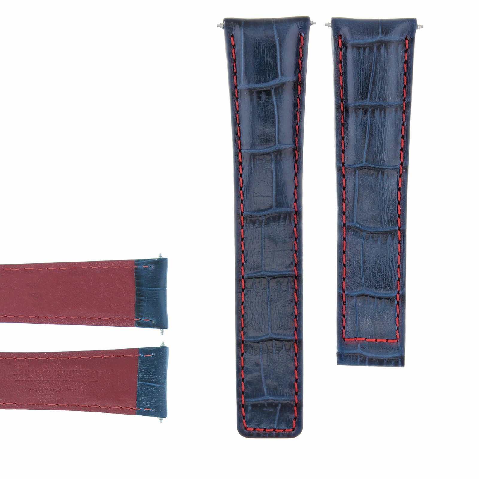 20MM LEATHER STRAP BAND FOR TAG HEUER CARRERA MONACO TWIN TIME FORMULA BLUE/RED