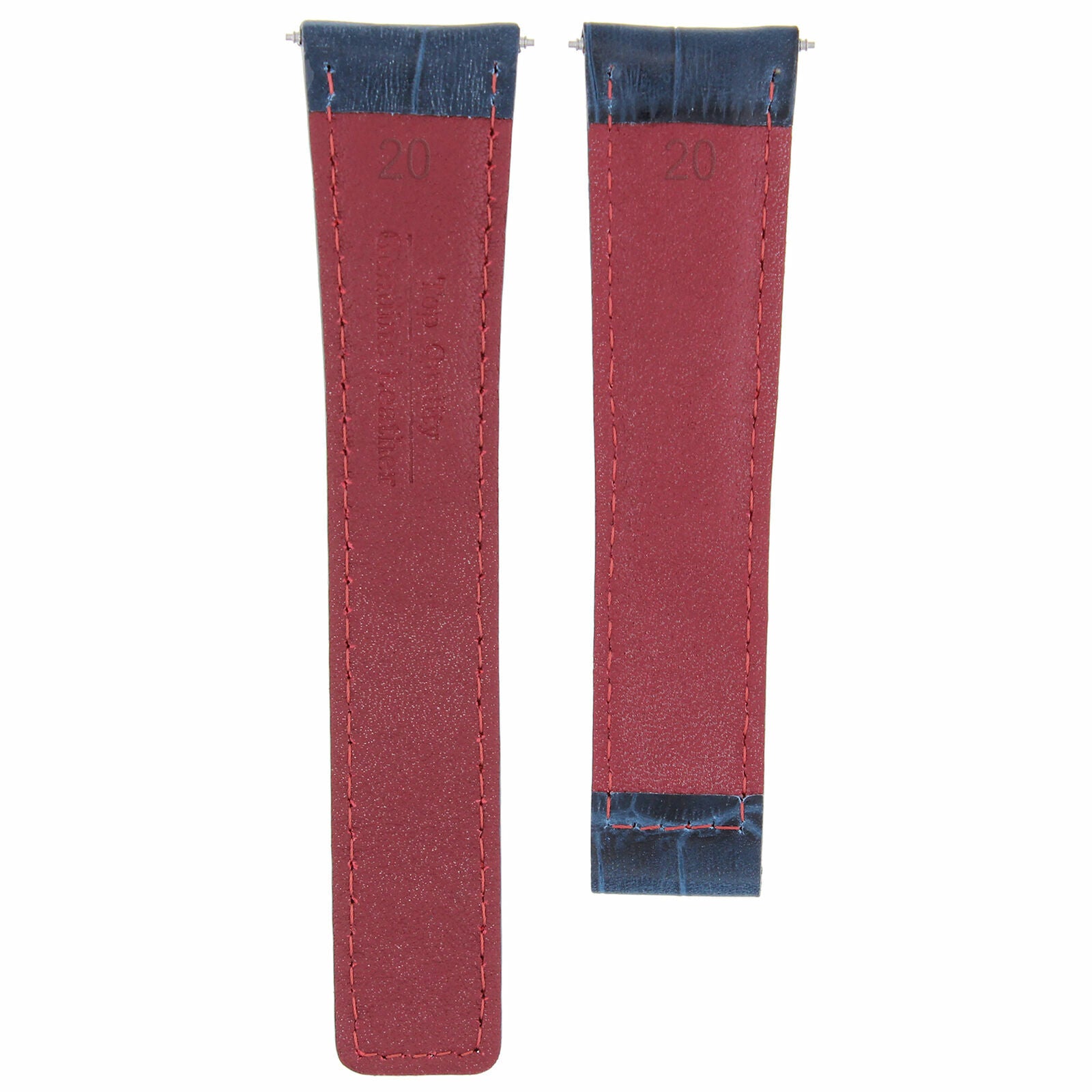 20MM LEATHER STRAP BAND FOR TAG HEUER CARRERA MONACO TWIN TIME FORMULA BLUE/RED